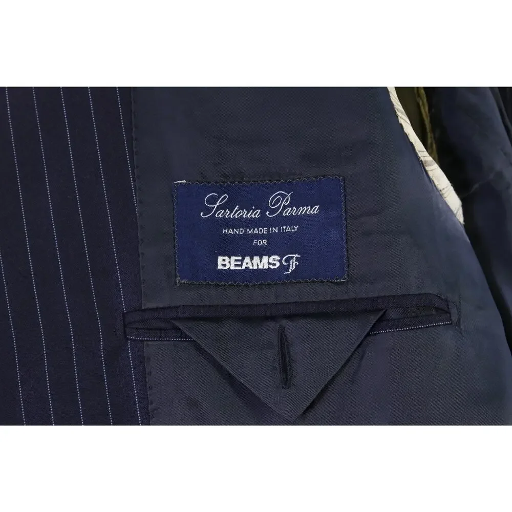 Sartoria Parma Beams F by Caruso Navy Blue Pinstripe 2-Btn Wool Suit 38R